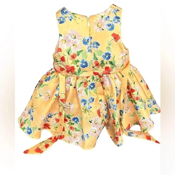 Couture Princess Floral Pattern Dress with Jeweled sides,bows and zipper - Picture 3 of 10